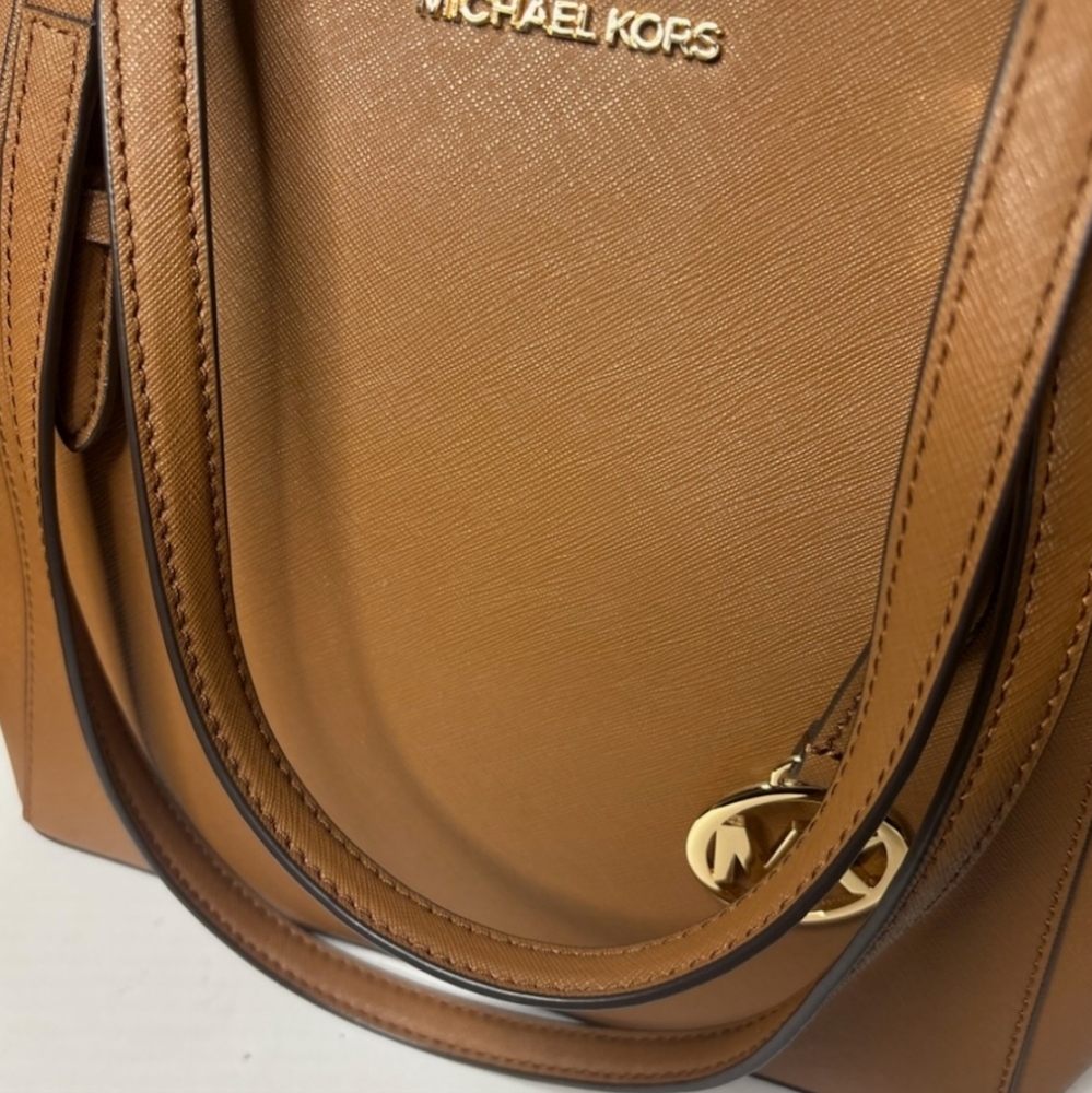 Michael Kors Brown Leather Top Zip Tote Nwt - Picture 5 of 11